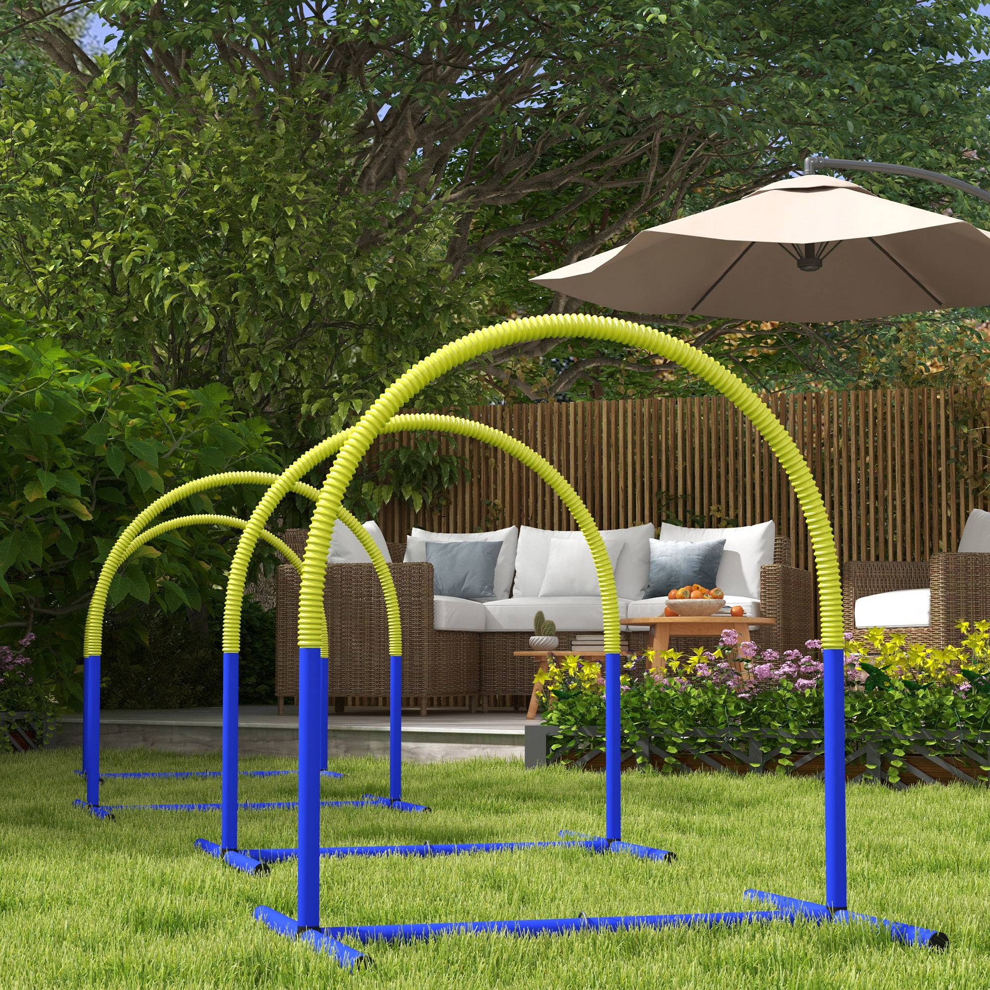 Kit d'agility pour chien plastique bleu et jaune 88 x 64 x 95 cm - PANGIVO - Image 9