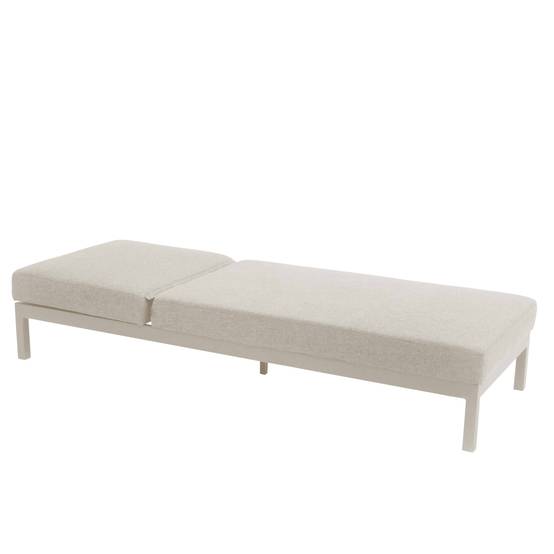 Oviala - Ensemble bain de soleil avec tablette en aluminium crème Galapagos - Oviala - Image 4