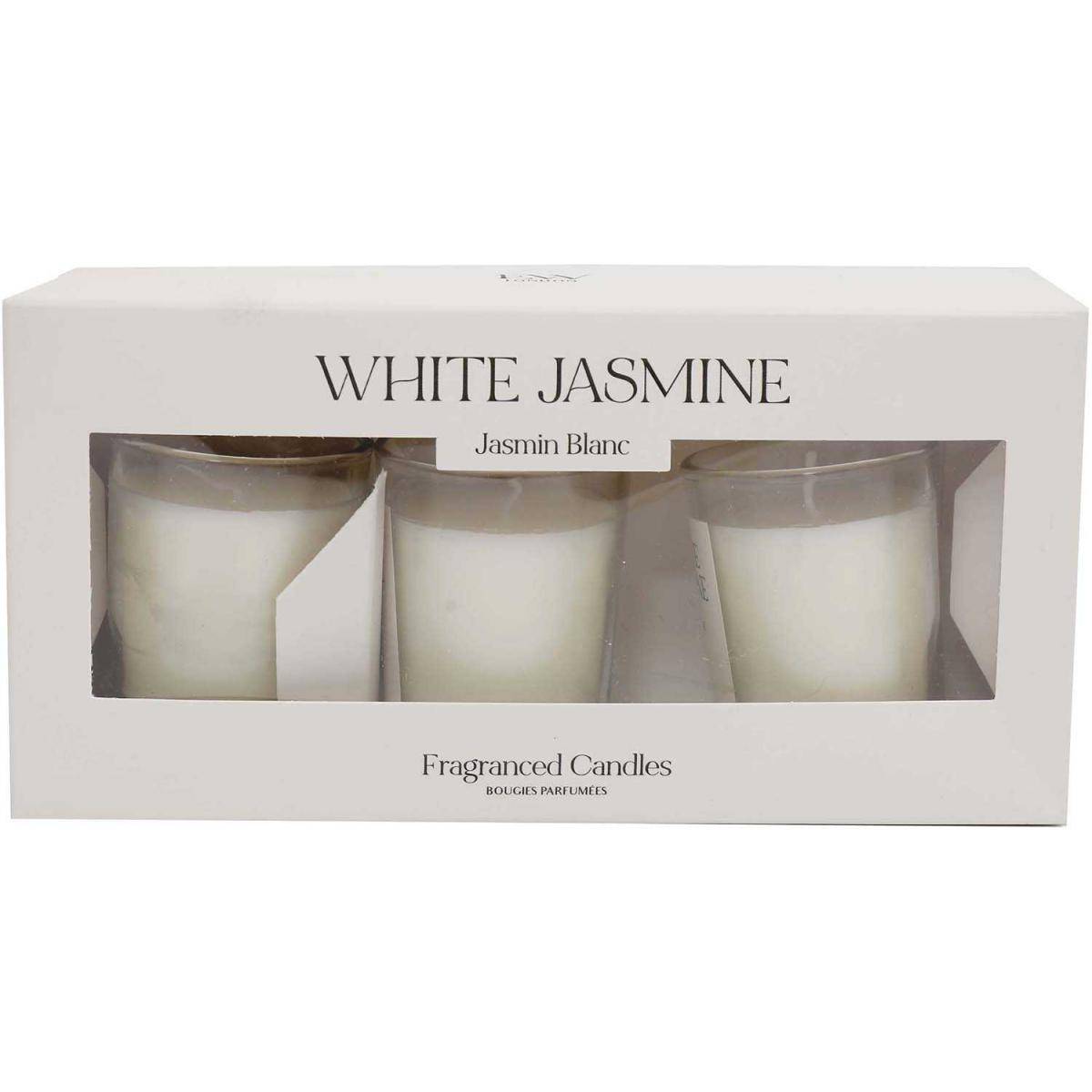 Sil - Coffret 3 bougies parfumées en verre Senteur Jasmin