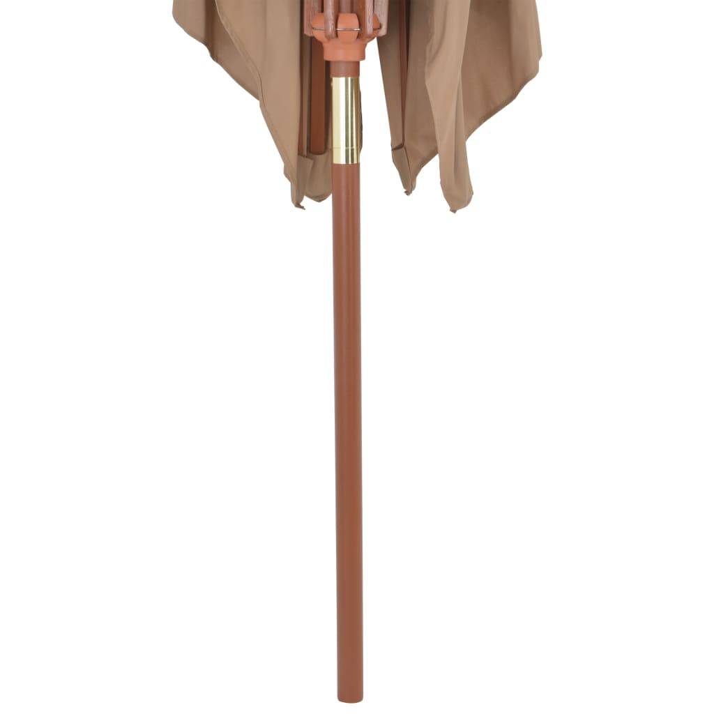 Helloshop26 - Parasol d'extérieur avec mât en bois 200 x 300 cm taupe - Imagen 5