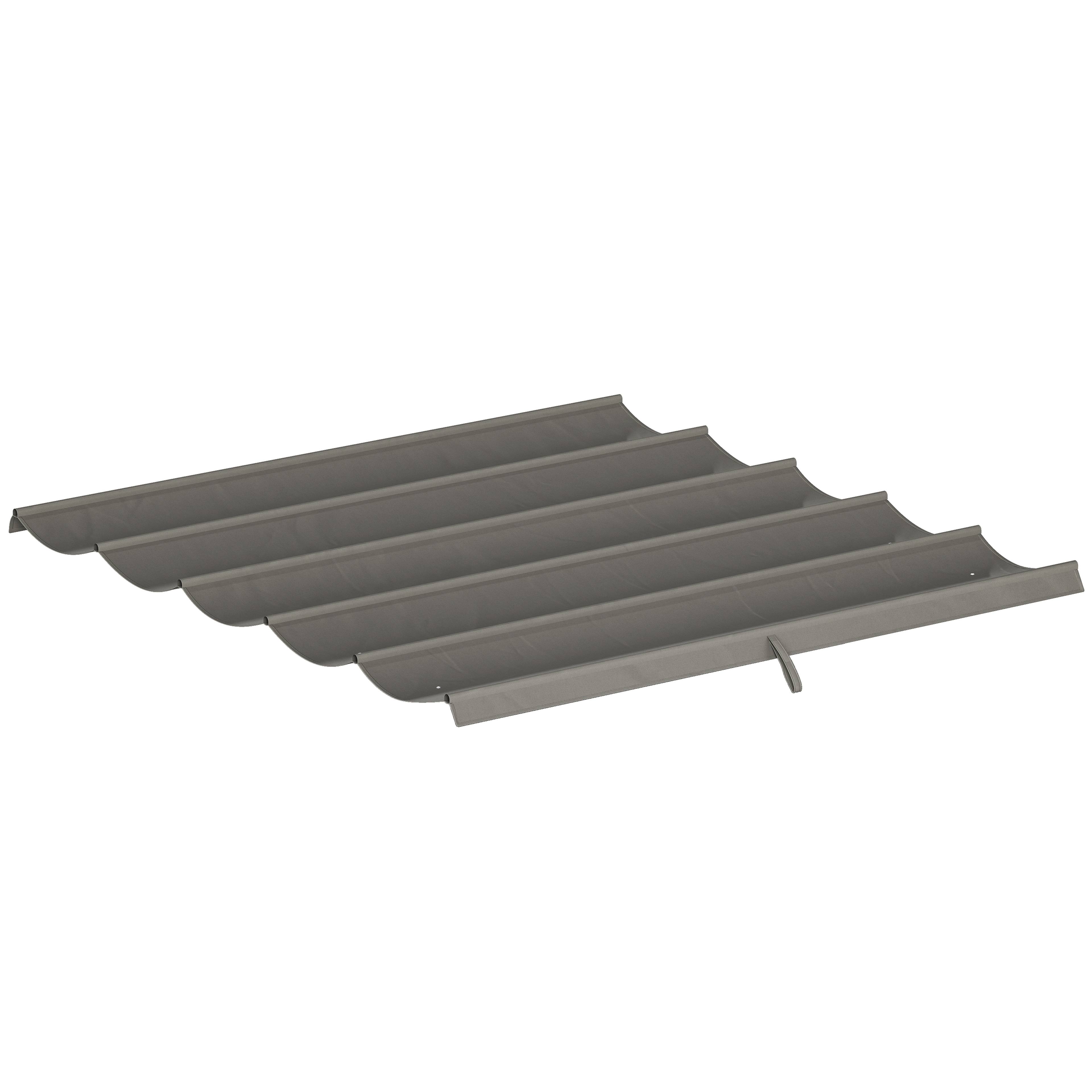 ComfortXL - Toile de toit rechange polyester pour pergola rétractable 255x250cm gris clair - ComfortXL Outdoor Living - Image 2