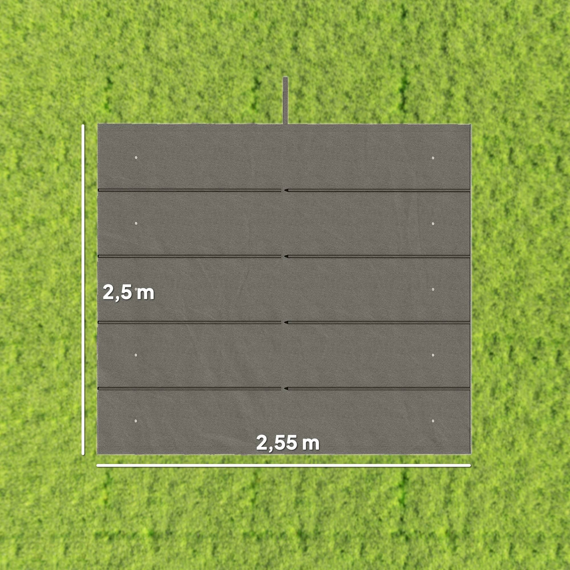 ComfortXL - Toile de toit rechange polyester pour pergola rétractable 255x250cm gris clair - ComfortXL Outdoor Living - Image 5