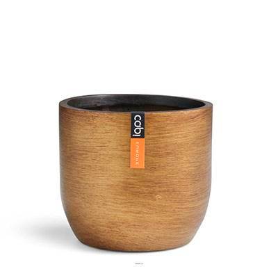 Artificielles - Joli pot rétro forme eggpot doré en matières synthétiques H 8 x D 9 cm Doré - dimhaut: H 8 cm - couleur: Doré - Imagen 1