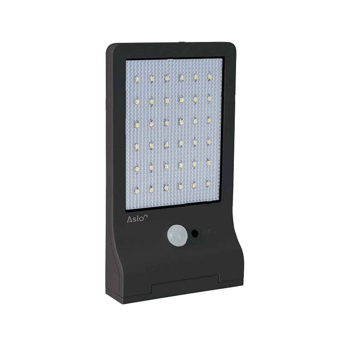 Lampe LED Solaire 3W 370 lumens 6000K LI ION Applique exterieure noir avec détection ASLO - Image 1