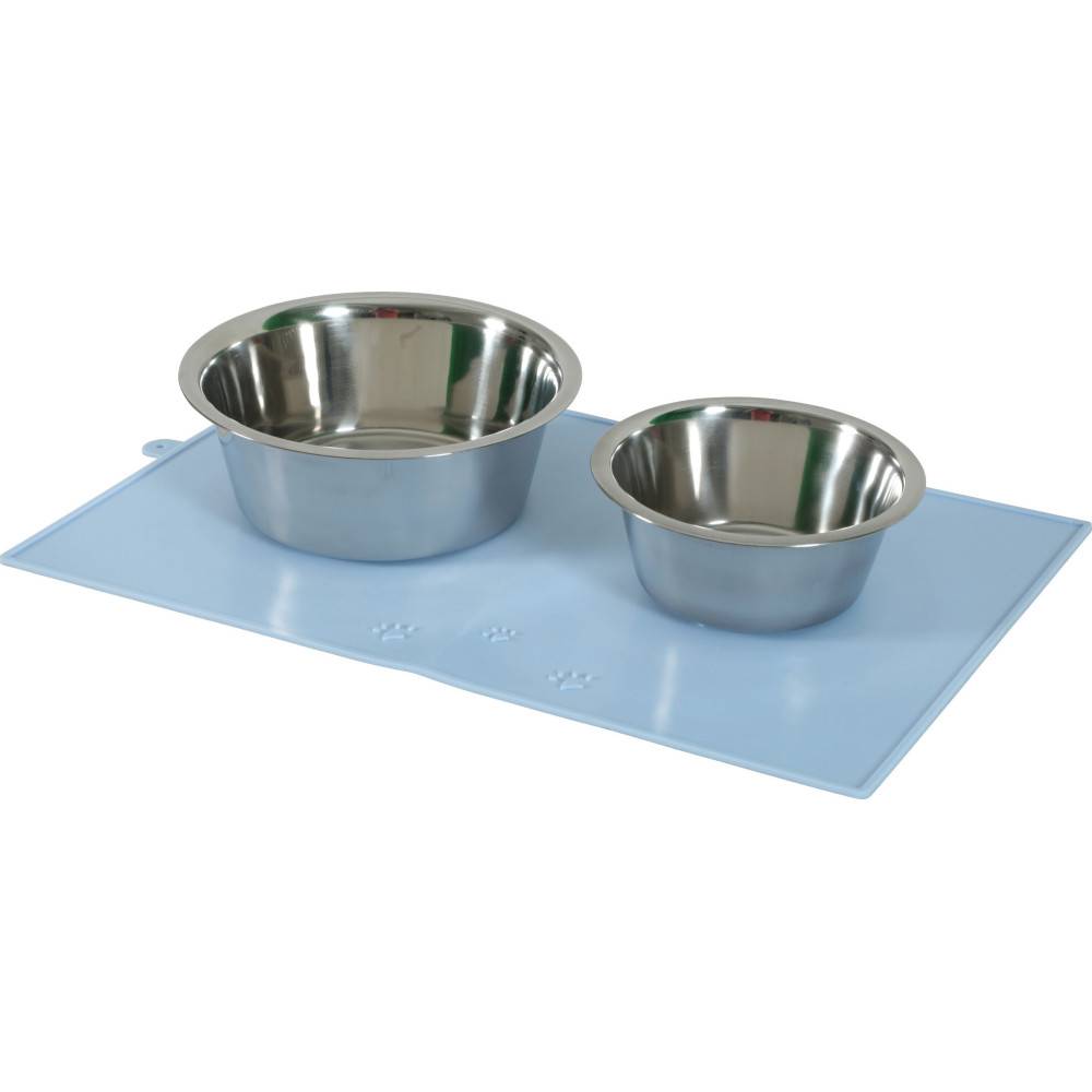Zolux - Tapis écuelle silicone ventouse 48 x 30 cm bleu pour chien - Imagen 3