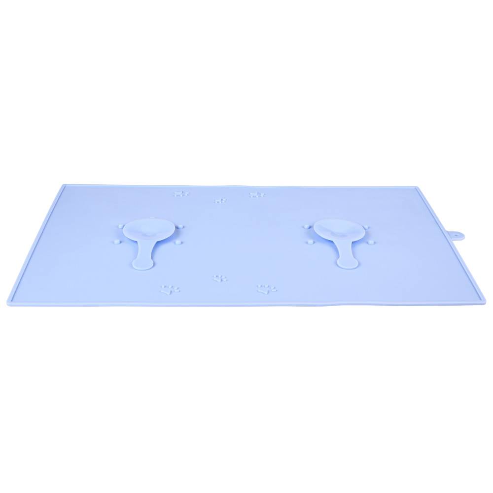 Zolux - Tapis écuelle silicone ventouse 48 x 30 cm bleu pour chien - Imagen 1