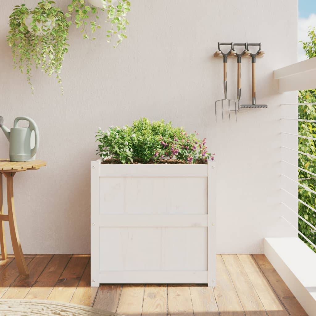 Maison Chic - Jardinière - Pot De Fleurs - Bac à Fleurs blanc 60x60x60 cm bois de pin massif - Imagen 3