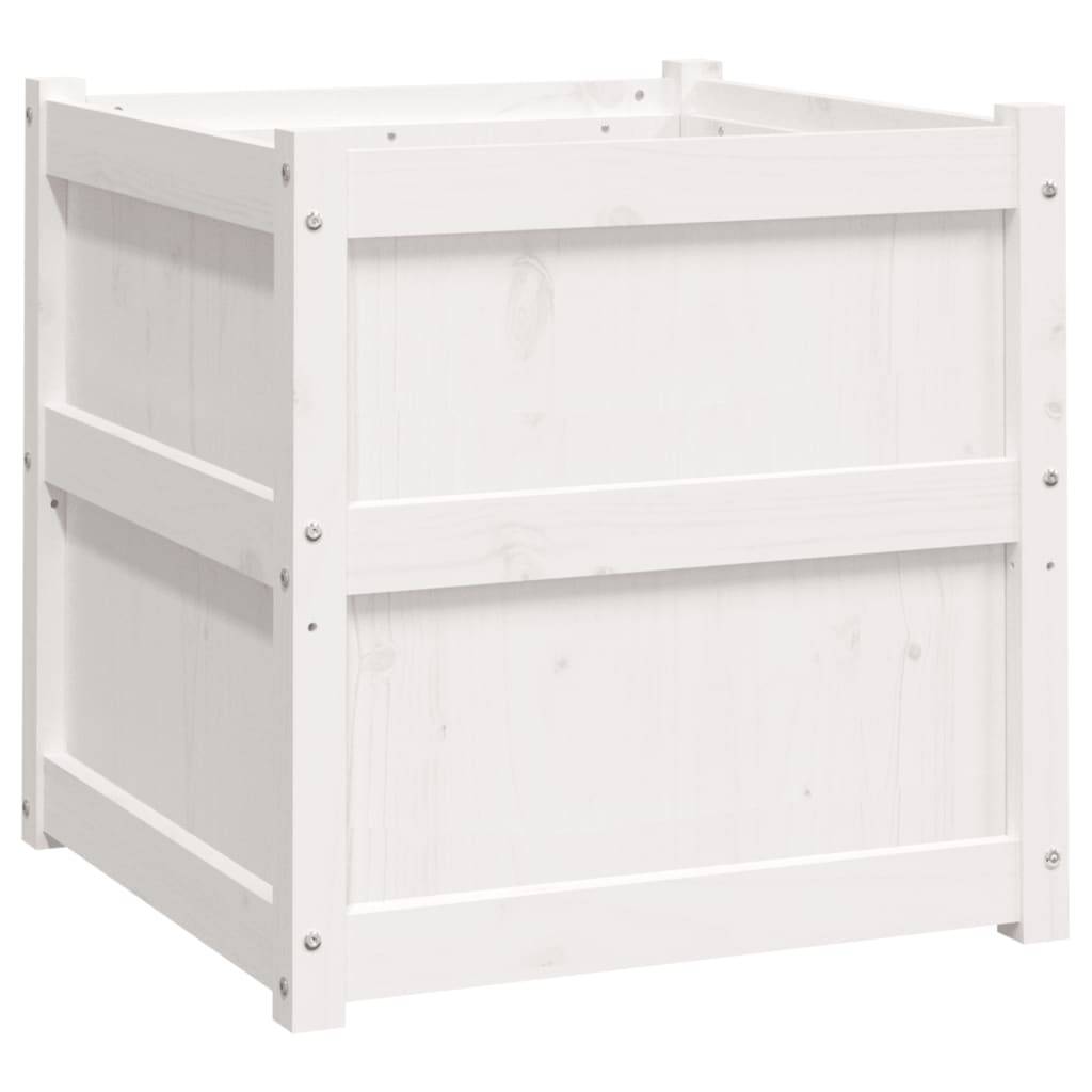 Maison Chic - Jardinière - Pot De Fleurs - Bac à Fleurs blanc 60x60x60 cm bois de pin massif - Imagen 1
