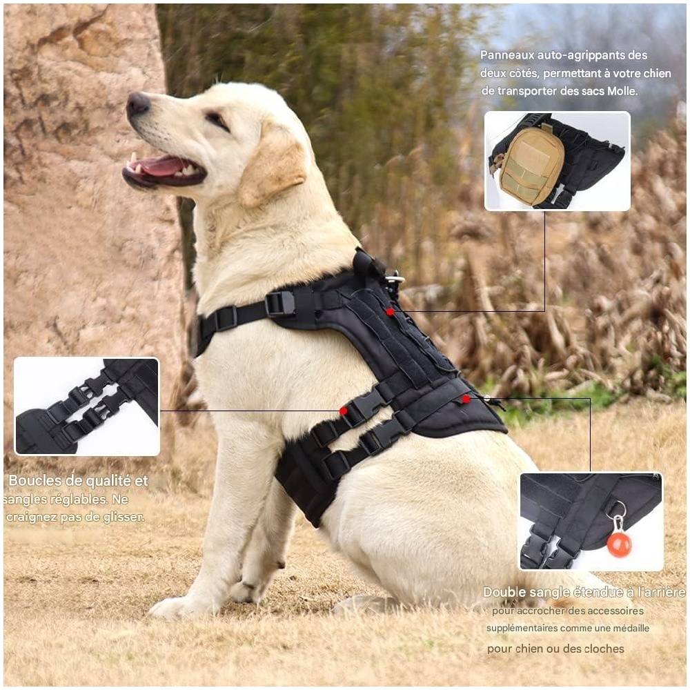Lytech - Harnais tactique résistant pour chiens noir professionnel - Lytech - Image 1
