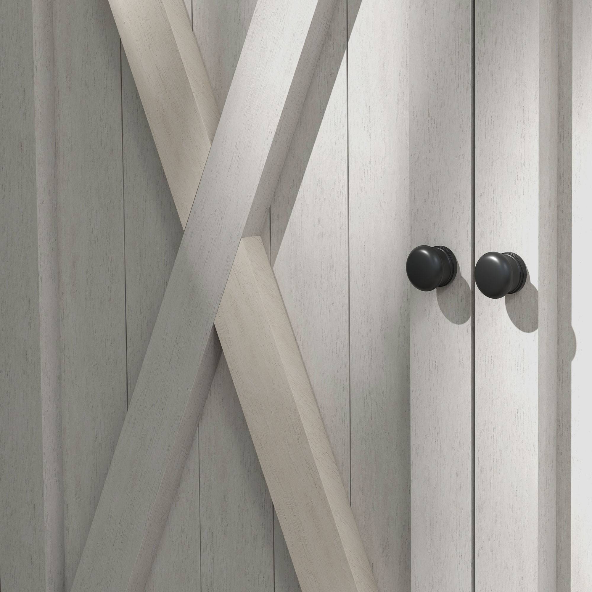 Outsunny - Abri de Jardin Armoire Outils 110x55x117 cm 2 étagères, 2 portes, toit bitumé étanche bois massif pin pré-huilé gris - Outsunny - Image 9