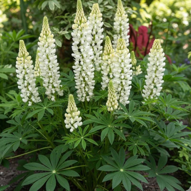 Lupin Noble Maiden à fleurs Blanche/ - feuillage Caduc - Godet - 5/20 cm - Imagen 1