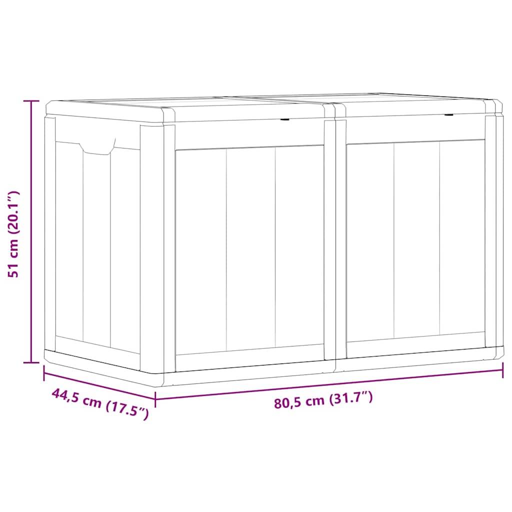 Malle de Jardin 180L en PP Imitation Bois Résistante aux Intempéries Gris 80.5x44.5x51 cm – ComfortXL Outdoor Living - Image 9