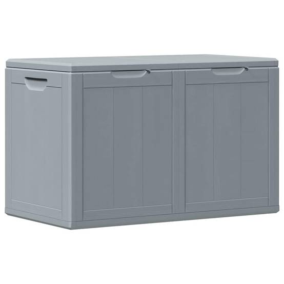 Malle de Jardin 180L en PP Imitation Bois Résistante aux Intempéries Gris 80.5x44.5x51 cm – ComfortXL Outdoor Living - Image 2
