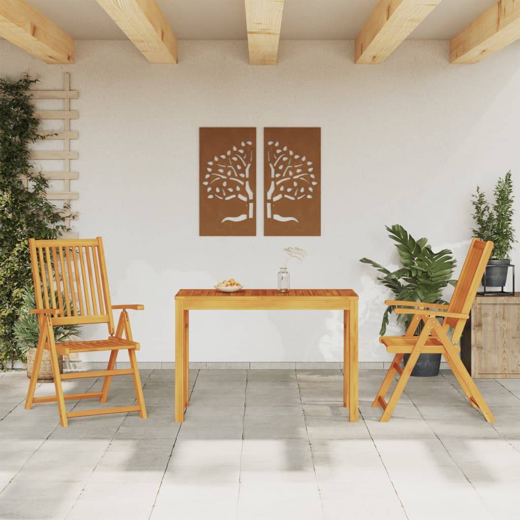 Maison Chic - Ensemble de 3 pcs table de jardin avec chaises - mobilier de jardin Bois d'acacia solide-JU2724 - Image 2