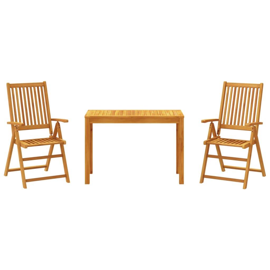 Maison Chic - Ensemble de 3 pcs table de jardin avec chaises - mobilier de jardin Bois d'acacia solide-JU2724 - Image 1