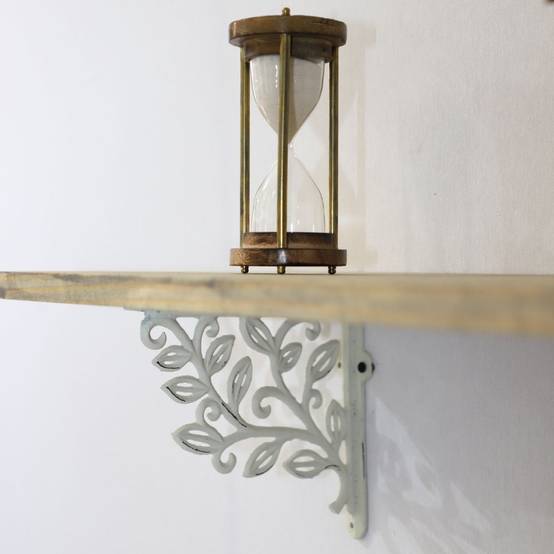 Equerre fixation étagère vintage ancienne fonte blanche 20 x 18 cm Chemin de campagne - Imagen 3