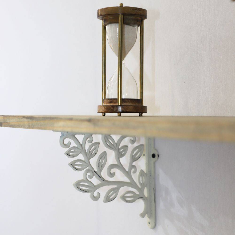 Equerre fixation étagère vintage ancienne fonte blanche 20 x 18 cm Chemin de campagne - Imagen 3