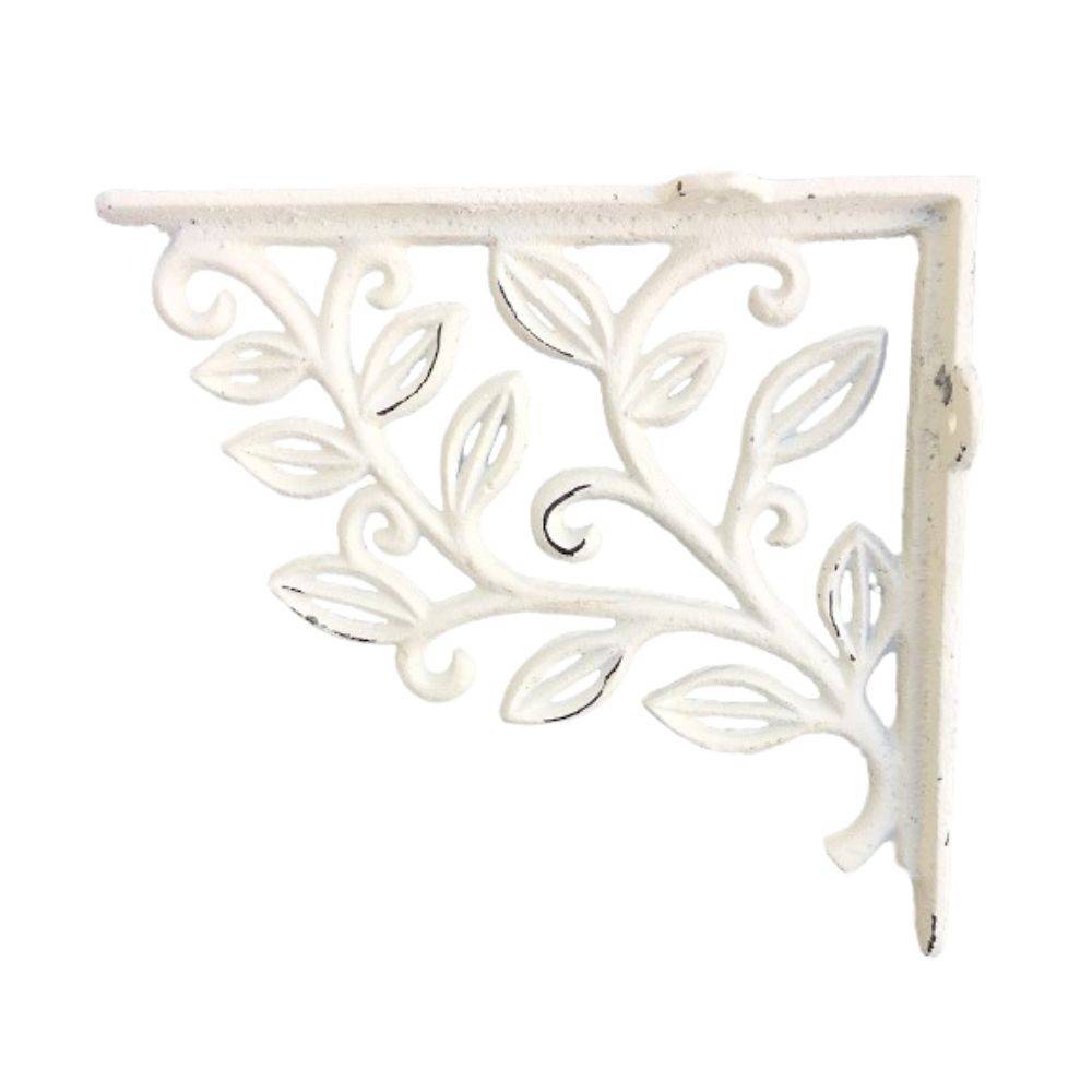 Equerre fixation étagère vintage ancienne fonte blanche 20 x 18 cm Chemin de campagne - Imagen 1