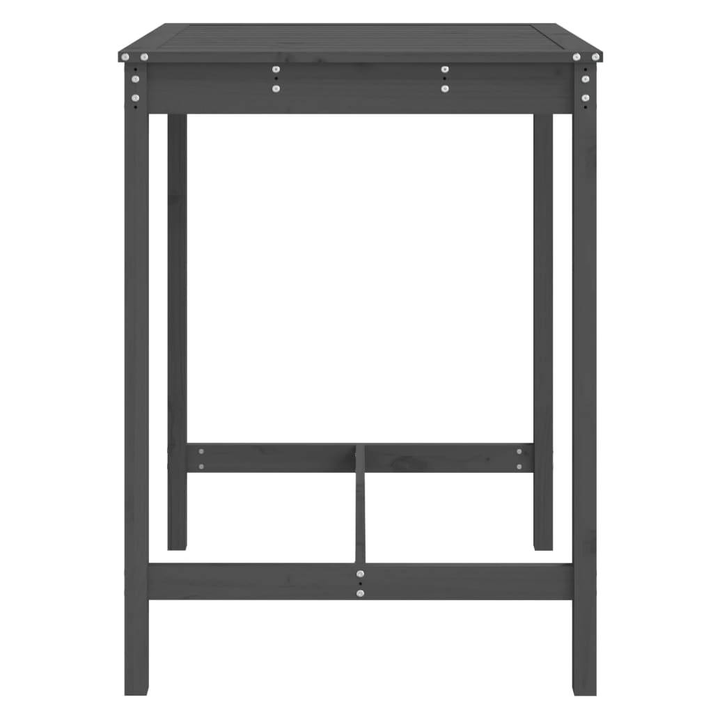 Table de jardin bois massif de pin gris 82,5 x 82,5 x 110 cm - PANGIVO - Image 5