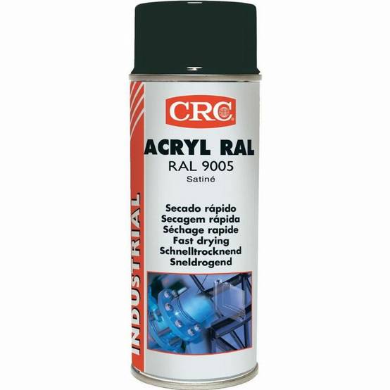 Peinture acrylique CRC Aérosol - Noir satin - 520ml/400ml