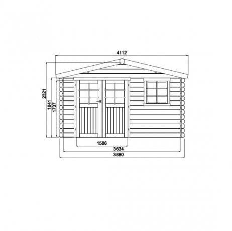 Abri de jardin LINZ en bois 13,21m², Toiture Shingle vert, Plancher Non - Imagen 2