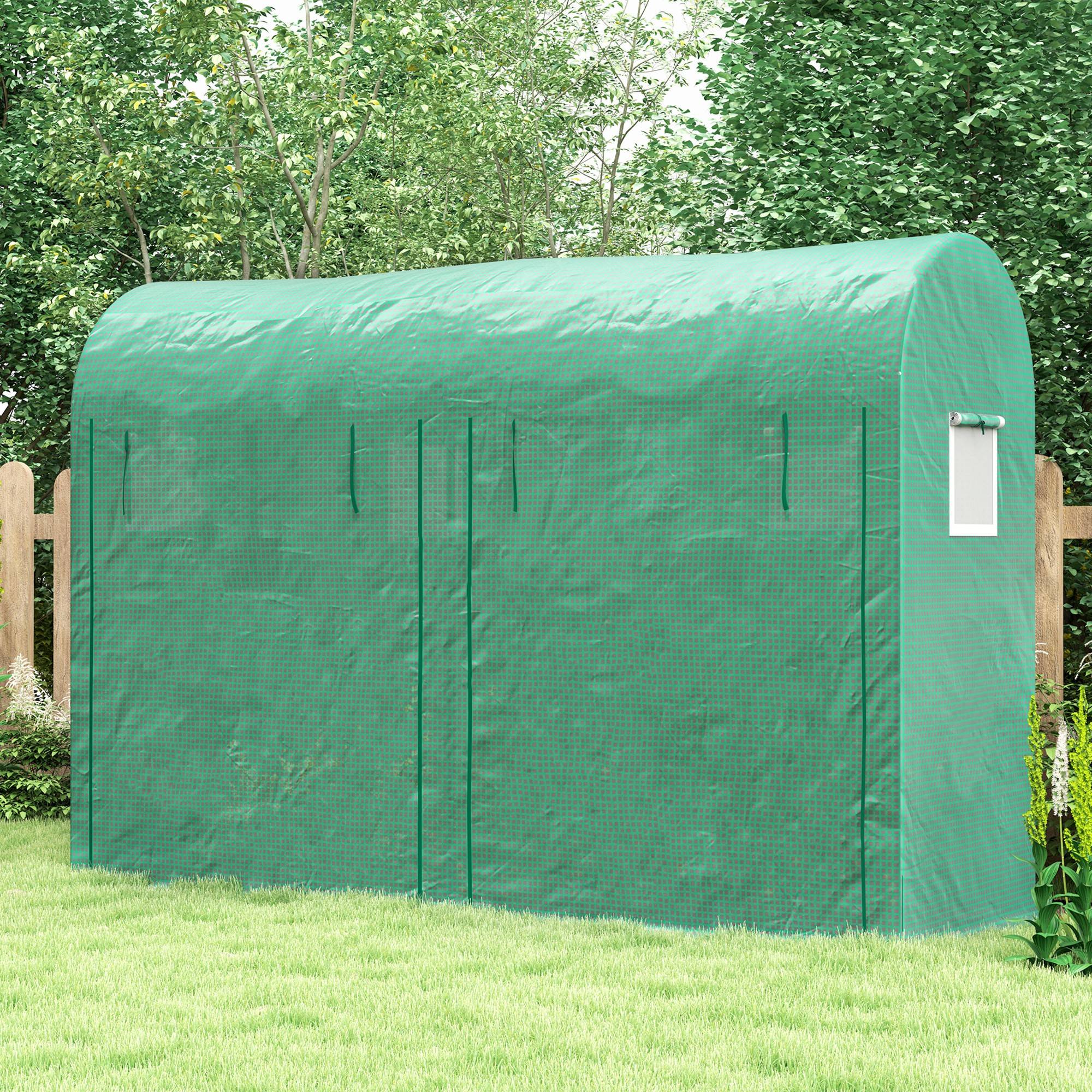 Serre de jardin Acier pour plantes et tomates Protection climatique 300x200cm Vert - ComfortXL Outdoor Living - Image 9