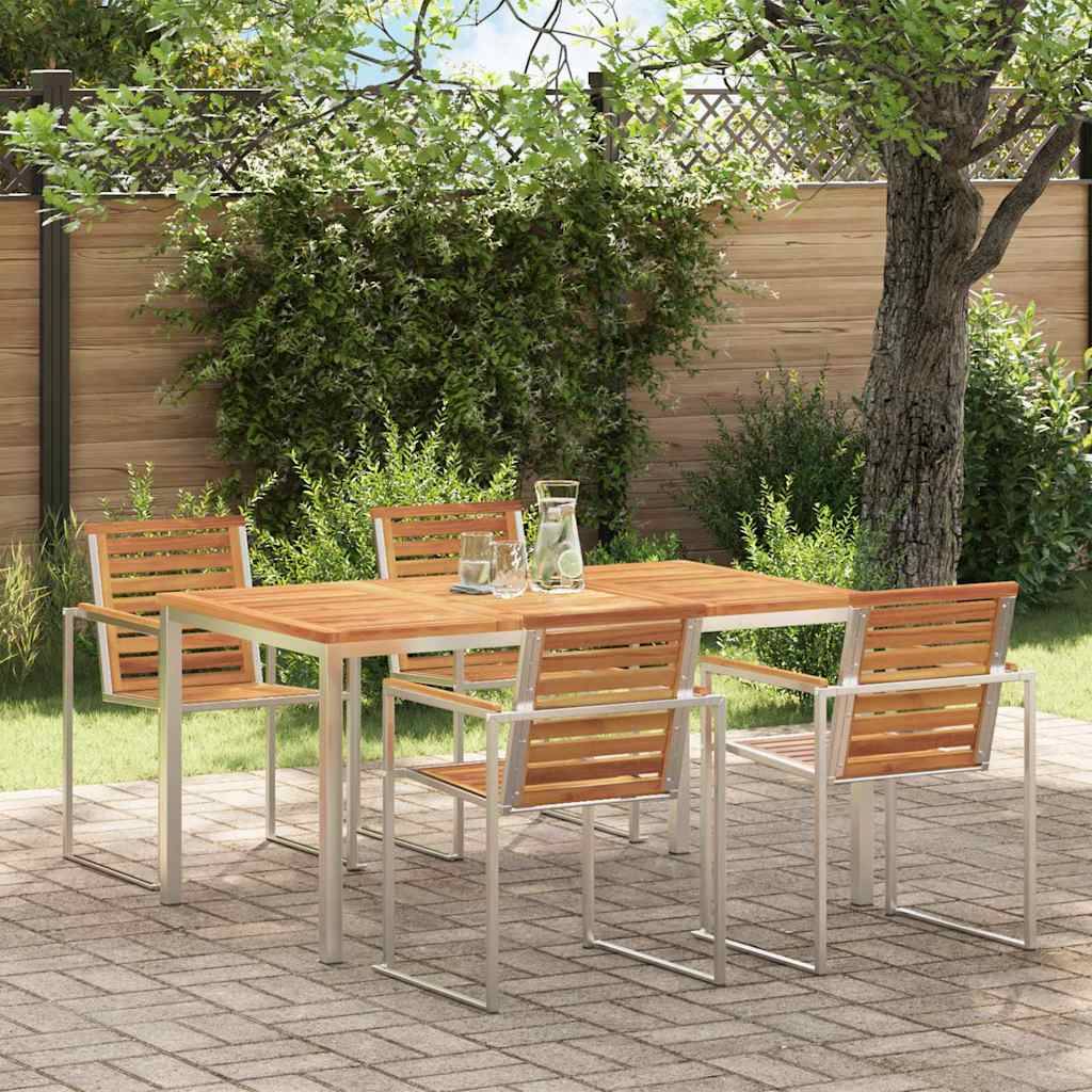 Table à Manger d'Extérieur 150x90cm en Bois d'Acacia Massif, Table de Jardin Rectangulaire pour 6 Personnes – ComfortXL Outdoor Living - Image 1