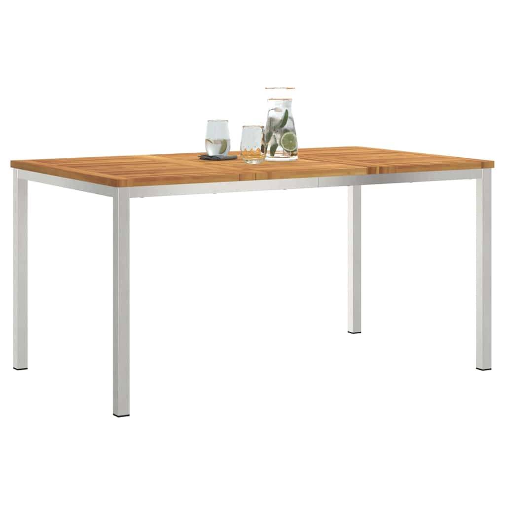 Table à Manger d'Extérieur 150x90cm en Bois d'Acacia Massif, Table de Jardin Rectangulaire pour 6 Personnes – ComfortXL Outdoor Living - Image 3