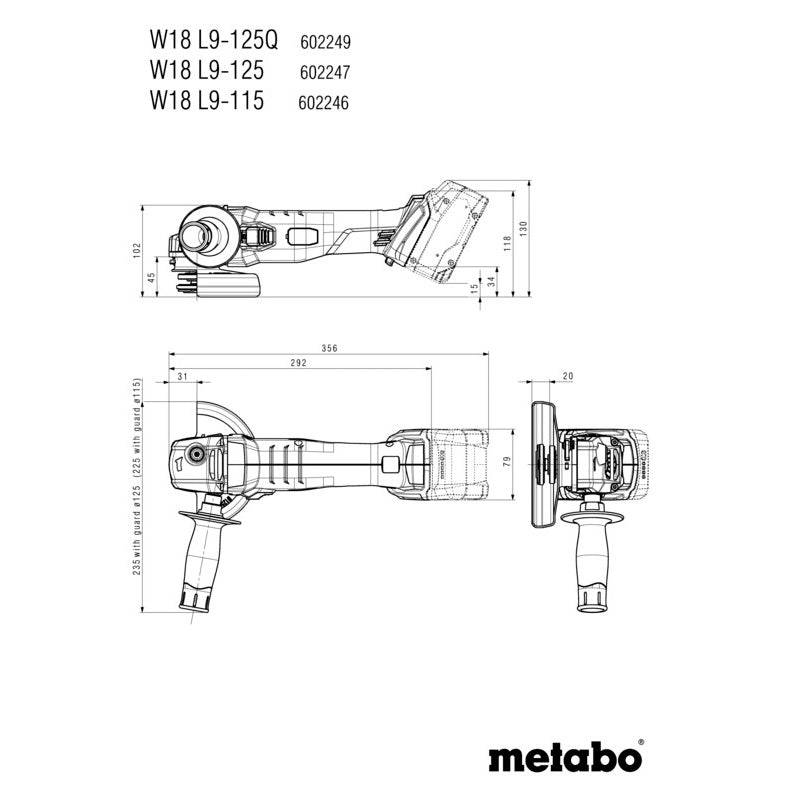 Metabo - Meuleuse d'angle sans fil W 18 L 9-125 Quick METABO - 602249840 - Imagen 3