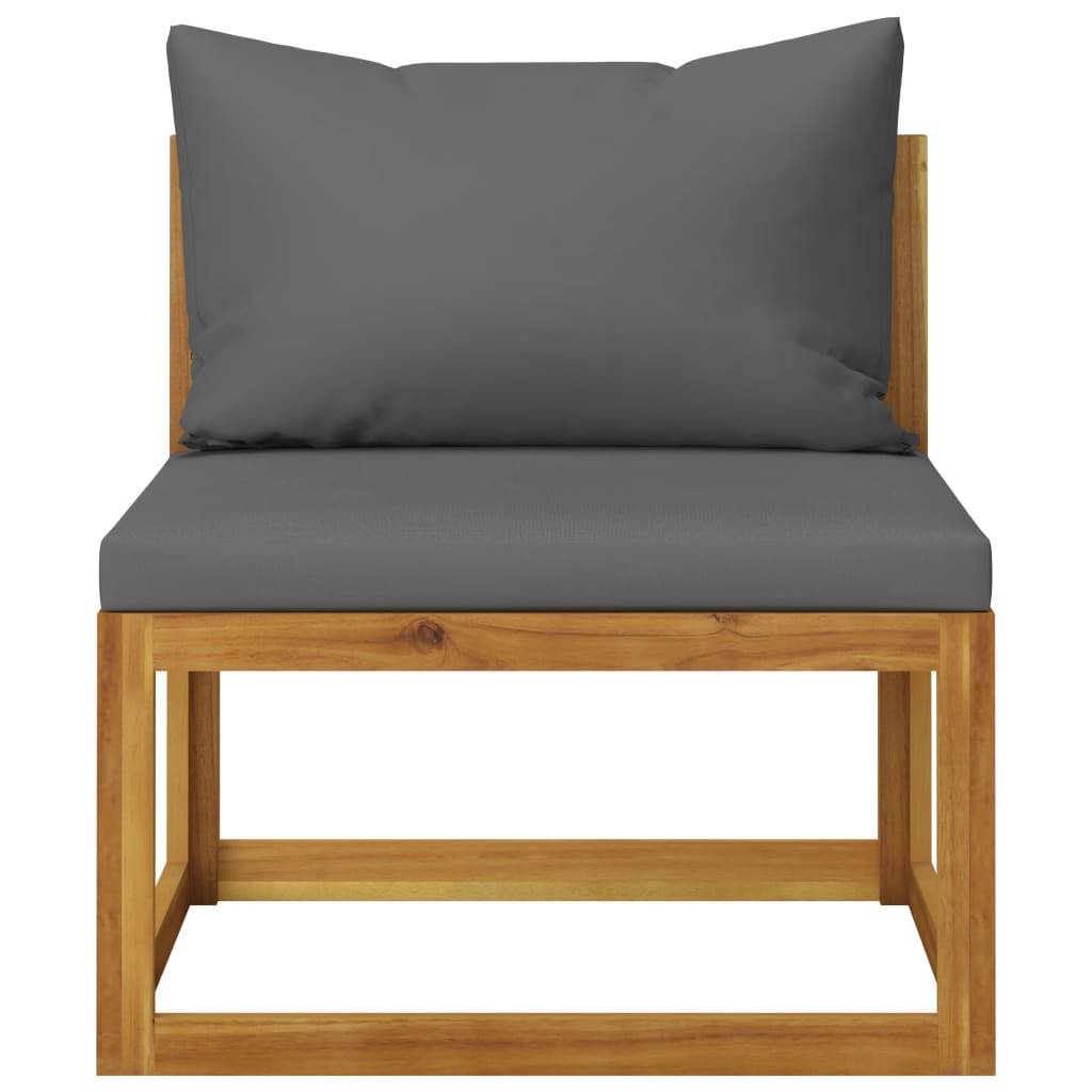 Helloshop26 - Salon de jardin meuble d'extérieur ensemble de mobilier 6 pièces avec coussins bois d'acacia solide - Imagen 4