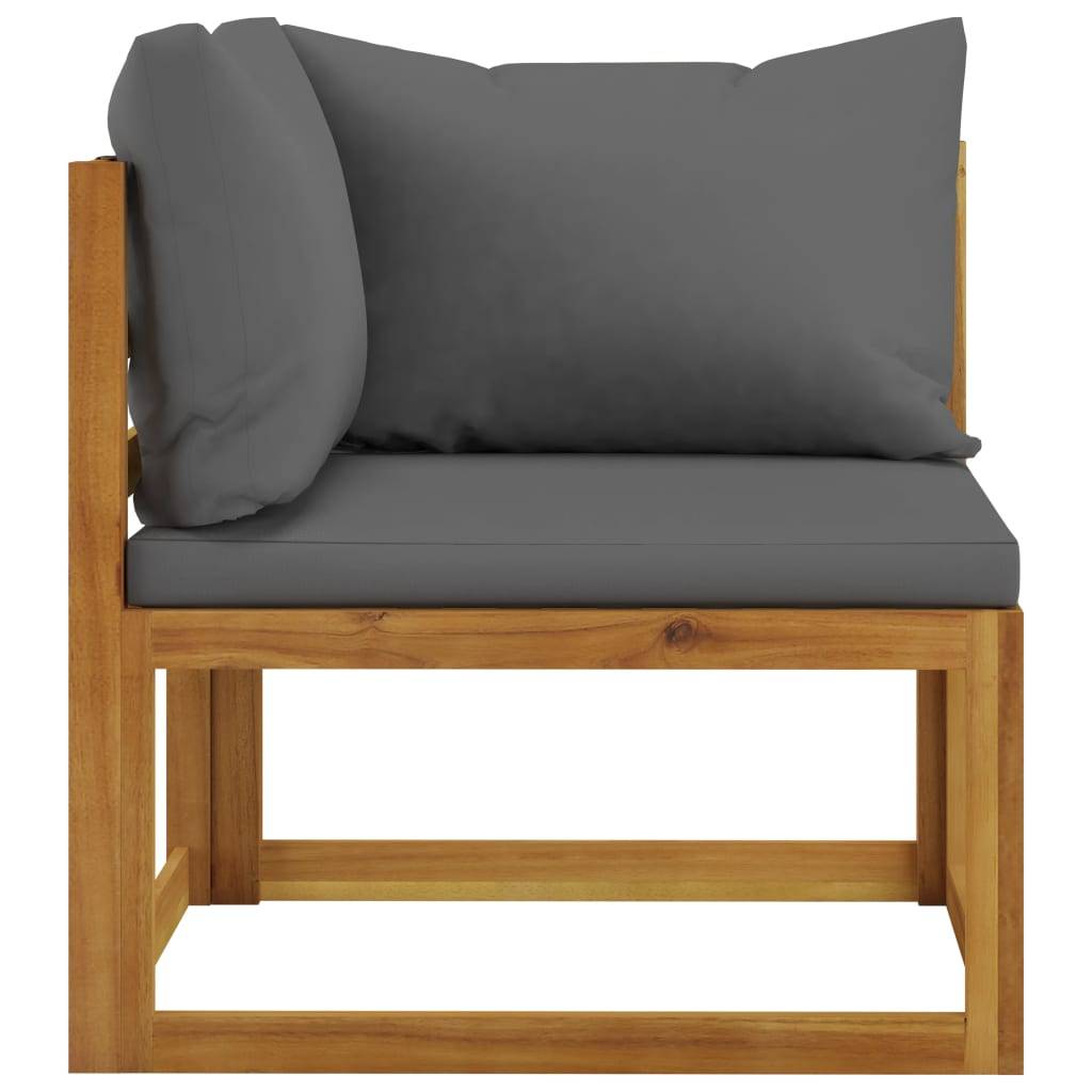 Helloshop26 - Salon de jardin meuble d'extérieur ensemble de mobilier 6 pièces avec coussins bois d'acacia solide - Imagen 8