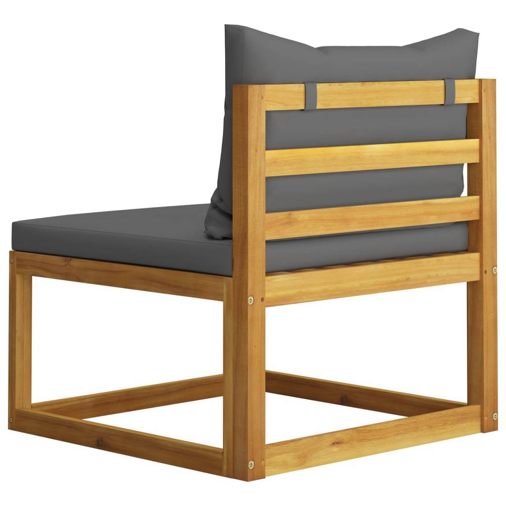 Helloshop26 - Salon de jardin meuble d'extérieur ensemble de mobilier 6 pièces avec coussins bois d'acacia solide - Imagen 6