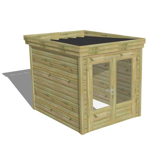 ABRI DE JARDIN bois autoclave 27mm - 2,14x2,64m / 6m2 - Bac acier - Abri Français - Image 1