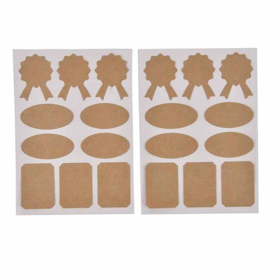 Lot de 20 Stickers Déco "Kraft" 13x18cm Naturel - Image 1