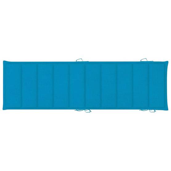 Transat jardin bois acacia massif piscine relaxation pliable coussin bleu - ComfortXL Outdoor Living - Image 4