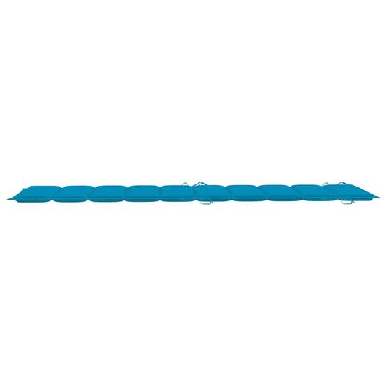 Transat jardin bois acacia massif piscine relaxation pliable coussin bleu - ComfortXL Outdoor Living - Image 5