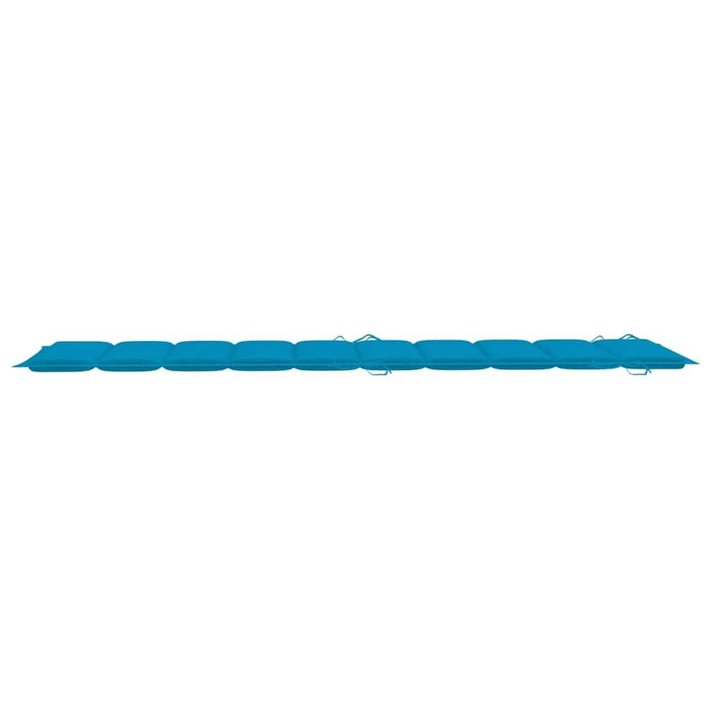 Transat jardin bois acacia massif piscine relaxation pliable coussin bleu - ComfortXL Outdoor Living - Image 5