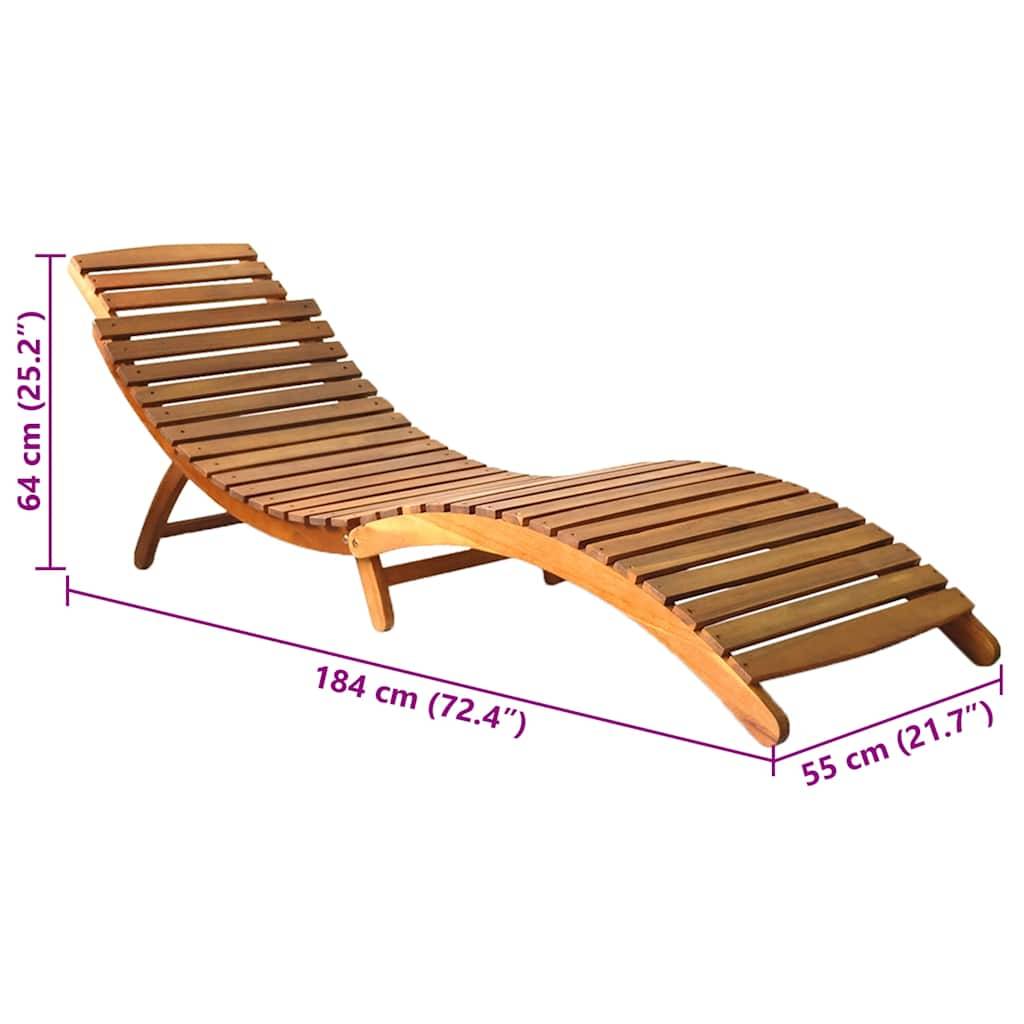 Transat jardin bois acacia massif piscine relaxation pliable coussin bleu - ComfortXL Outdoor Living - Image 9