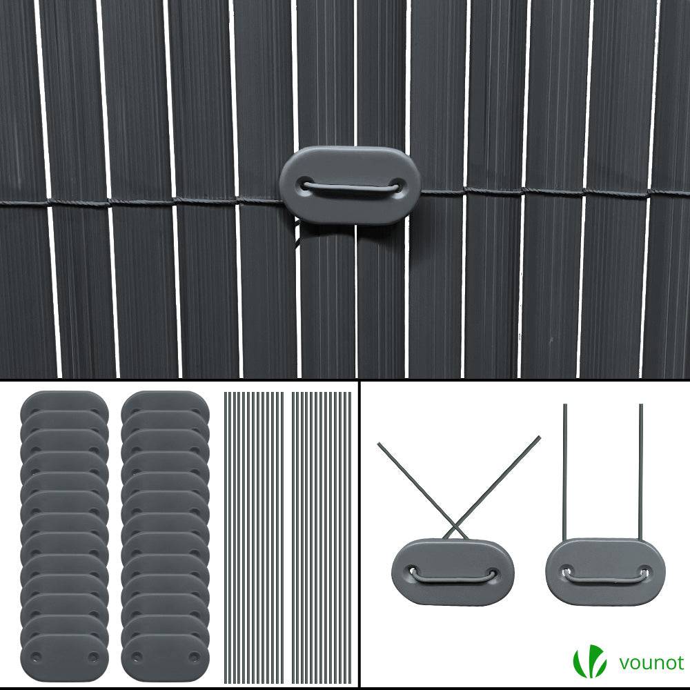 Canisse PVC brise vue ultra renforce avec attaches de fixation 100x300cm gris - Image 7