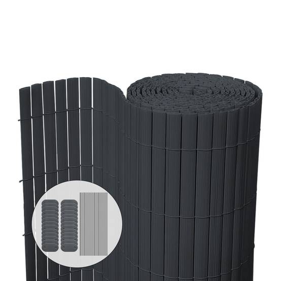 Canisse PVC brise vue ultra renforce avec attaches de fixation 100x300cm gris - Image 1