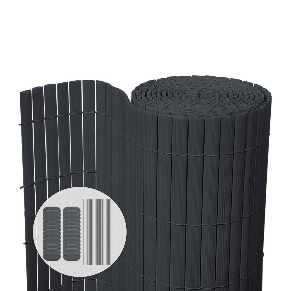 Canisse PVC brise vue ultra renforce avec attaches de fixation 100x300cm gris - Image 1