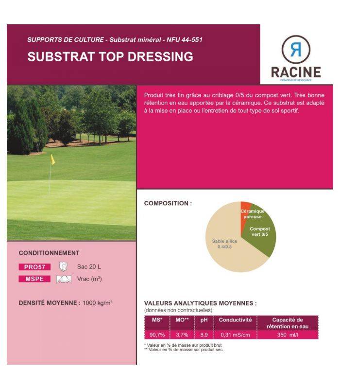 Substrat top dressing spécial sol sportif, sac 20l - PRO57 - Image 2