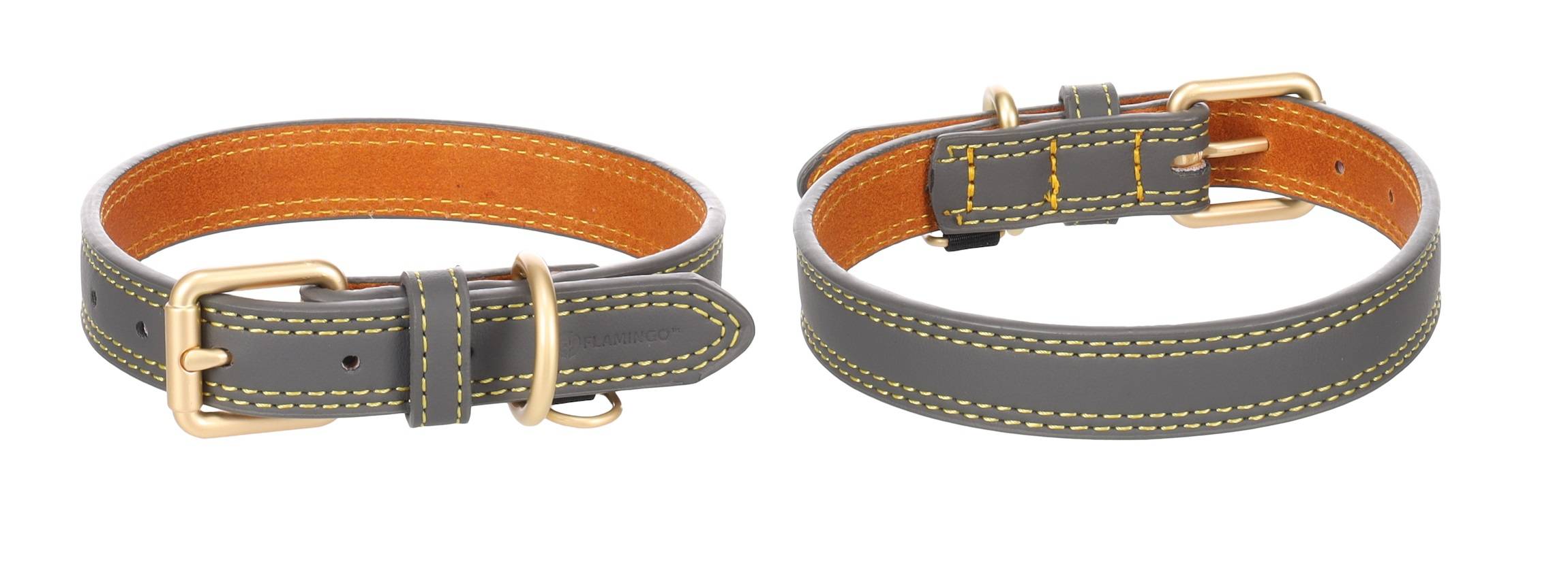 Eden - Collier pour chien Virginia en cuir XS / S 24-30cm 15mm gris - Image 4