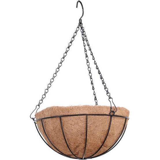 Panier suspendu fibre de coco - Ø20cm - Chaîne métal 35cm - Intérieur/extérieur - Image 1