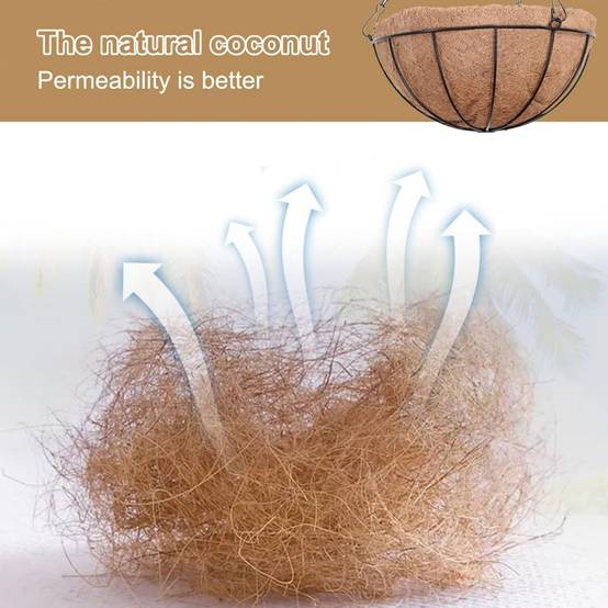 Panier suspendu fibre de coco - Ø20cm - Chaîne métal 35cm - Intérieur/extérieur - Image 4
