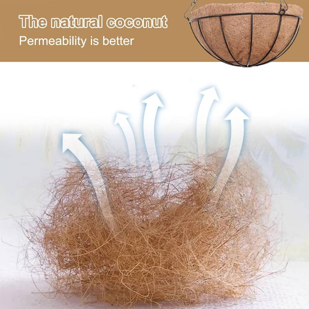 Panier suspendu fibre de coco - Ø20cm - Chaîne métal 35cm - Intérieur/extérieur - Image 4