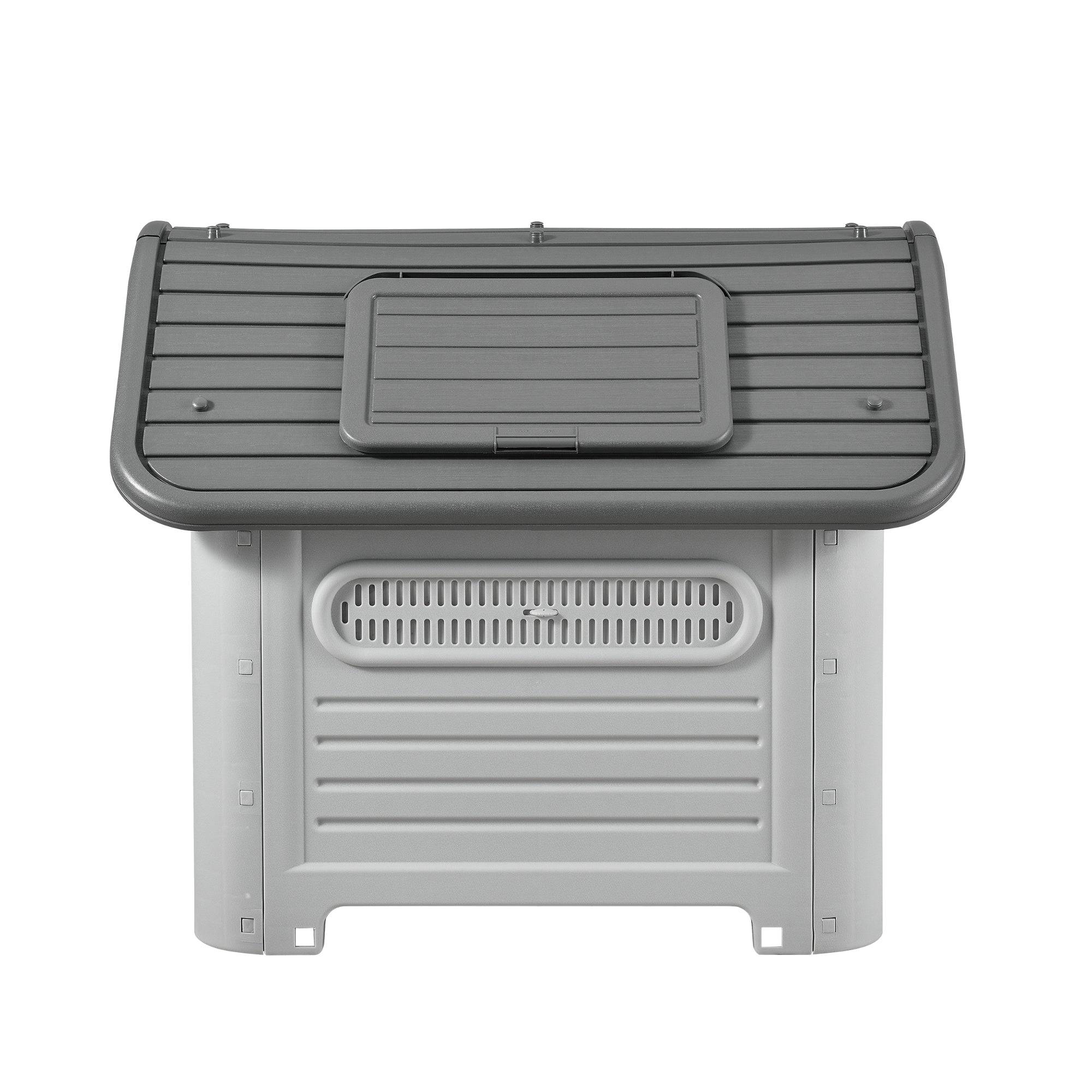 Helloshop26 - Niche PVC avec trou d'aération gris et noir 87 x 72 x 75,5 cm - Imagen 3