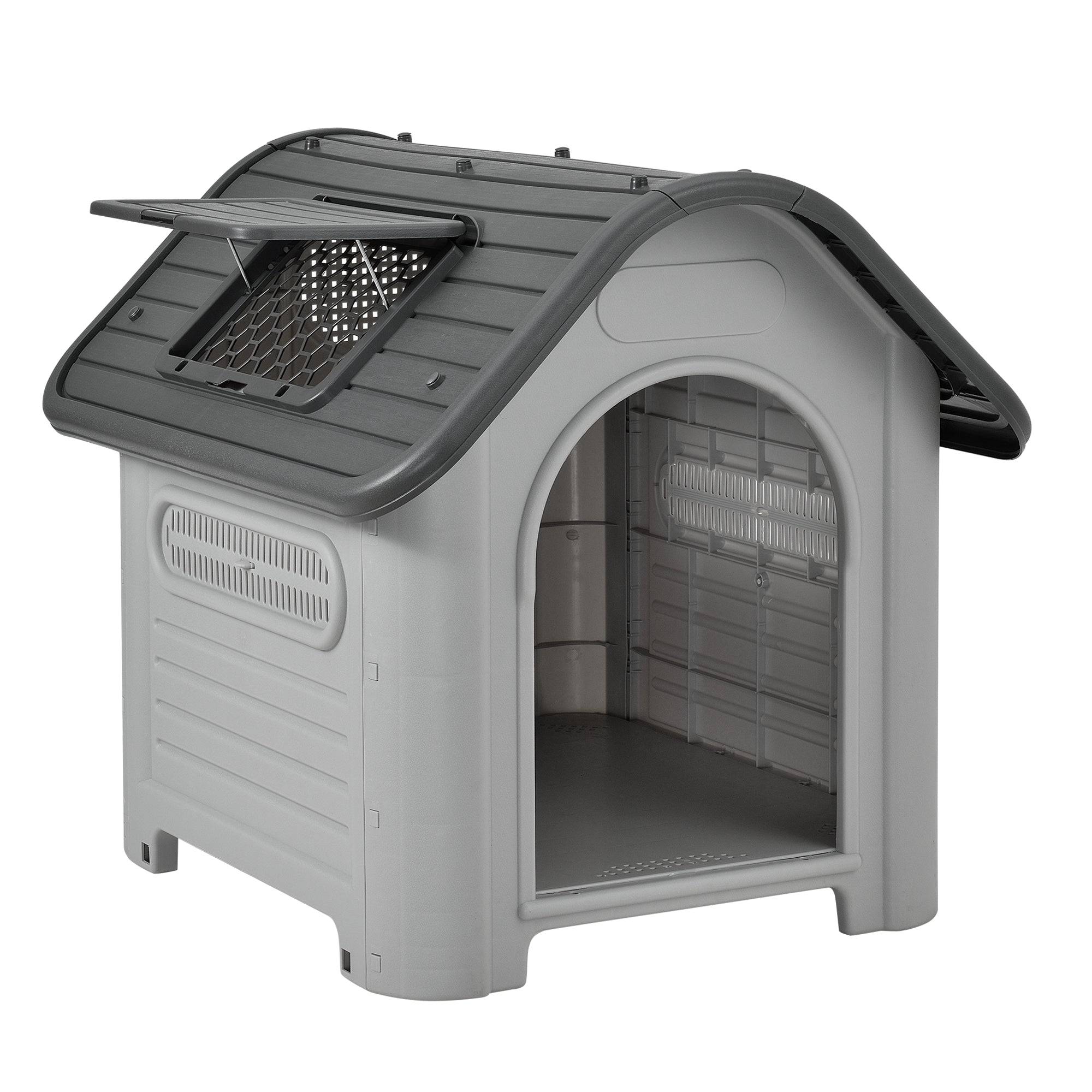 Helloshop26 - Niche PVC avec trou d'aération gris et noir 87 x 72 x 75,5 cm - Imagen 1