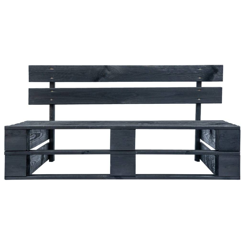 Helloshop26 - Banc de jardin meuble de patio d'extérieur terrasse palette de jardin bois noir - Imagen 2