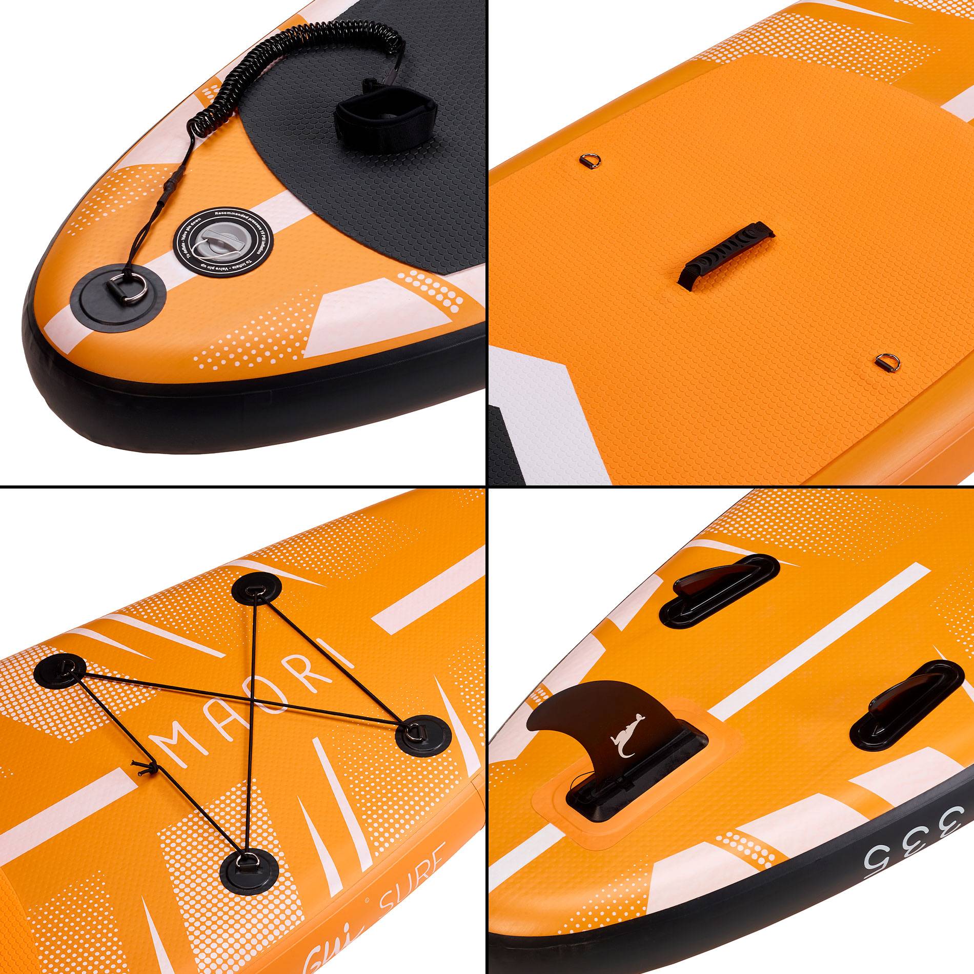 Kangui - KANGUI Stand up Paddle 335cm SUP gonflable + pagaie + sac à dos + pompe haute pression + leash + kit de réparation- MAORI - Image 2